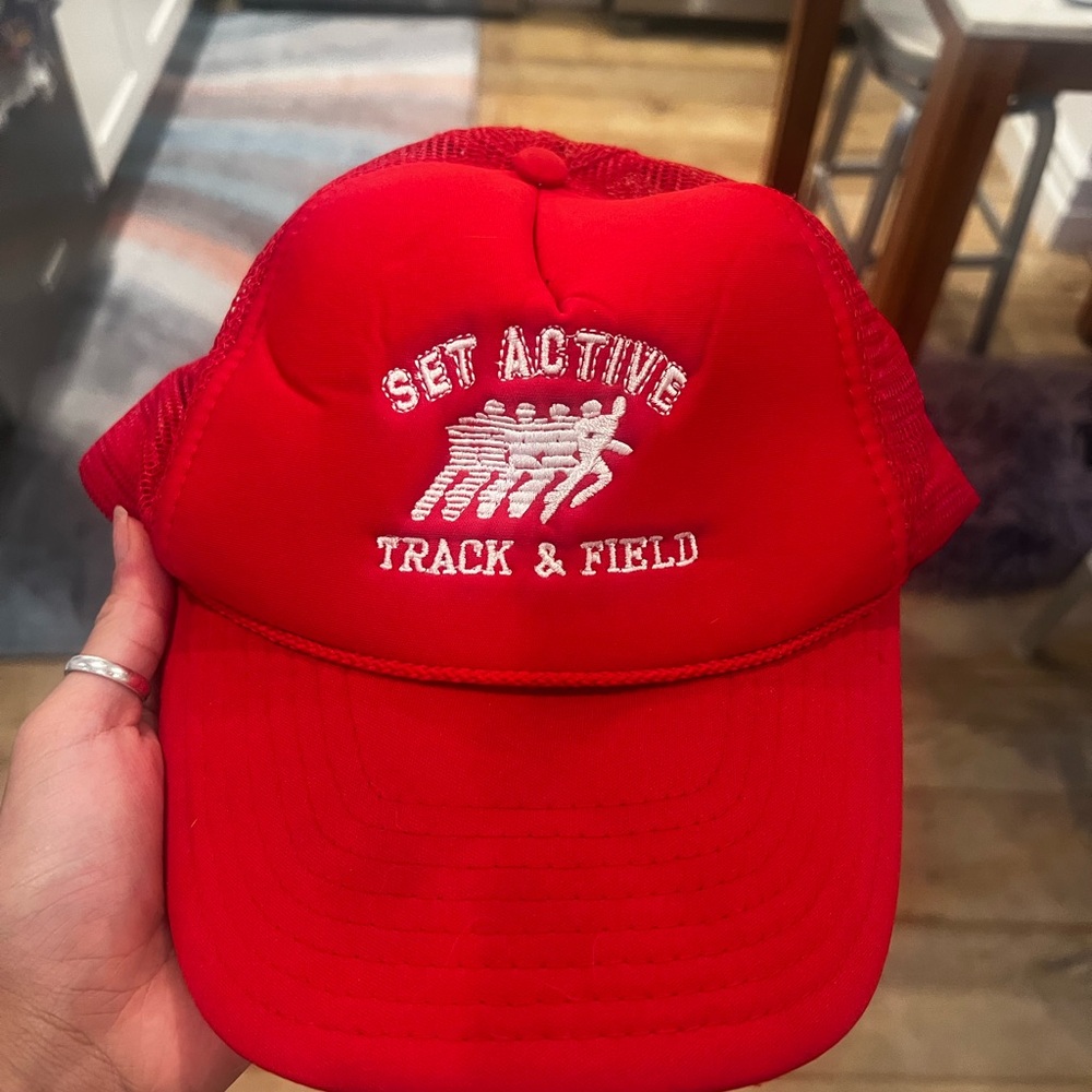 SET Active Red Track & Field Mesh Trucker Hat